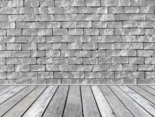 Black White Brick Wall Shiny