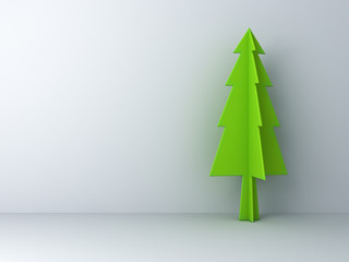 Aufkleber - Christmas tree on white background with shadow for christmas decoration 3D rendering