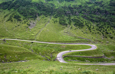 Canvas Print - hairpin turns of Transfagarasan Road in southern section of Carpathian Mountains in Romania