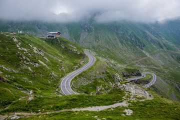 Wall Mural - hairpin turns of Transfagarasan Road in southern section of Carpathian Mountains in Romania