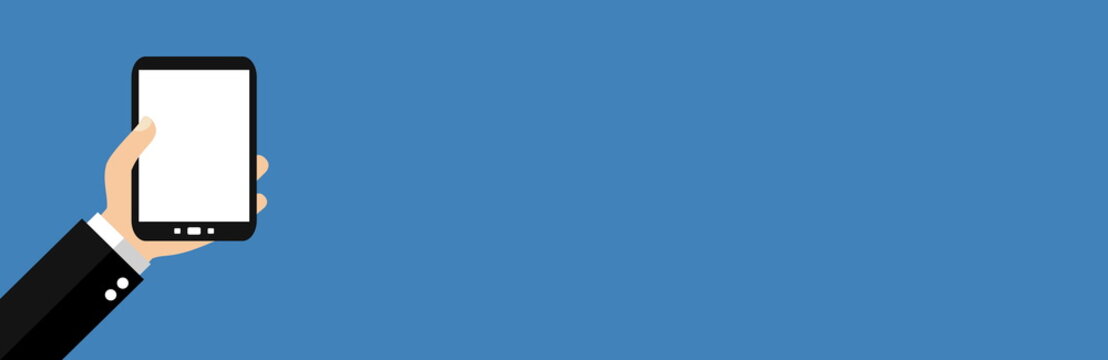 Flat Design Banner: Textfreiraum auf dem Smartphone