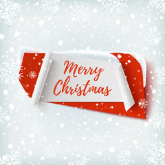 Wall Mural - Merry Christmas, abstract red and white banner.