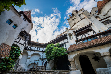 Wall Mural - Courtyard of Bran Castle known as Dracula's Castle near Bran in Romania