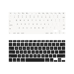 Wall Mural - Laptop keyboards in different colours isolated on white