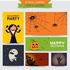 Canvas Print - Social Media Post or Header for Halloween Party.