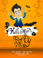 Canvas Print - Halloween Party Template, Banner or Flyer.