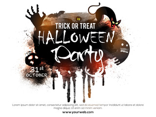 Canvas Print - Scary Vector Illustration for Trick or Treat, Halloween Party.