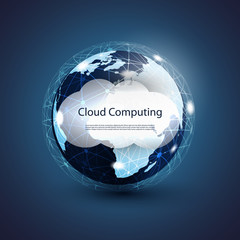 Poster - Global Networks, Cloud Computing - Vector for Your Business