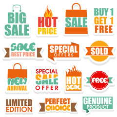 Wall Mural - sale and discounts stickers, tags or labels set.