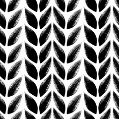 Wall Mural - Knitted, tress or wheat ears seamless pattern.