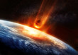 © James Thew - A large Meteor burning and glowing as it hits the earth's atmosphere. 3D illustration.