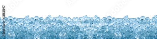 Fotografía crushed ice cube blue background isolated on white