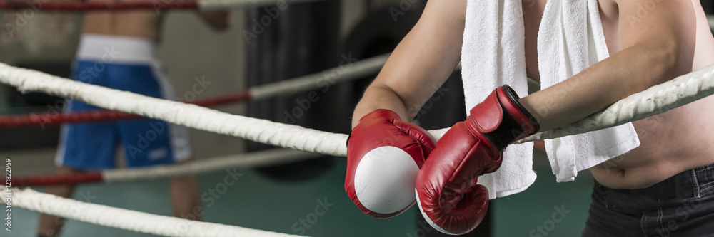 Moment of reflection on the boxing ring Stock Photo | Adobe Stock