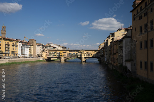 Fotografie, Obraz View of stone antique bridge Ponte Vecchio and the Arno River in
