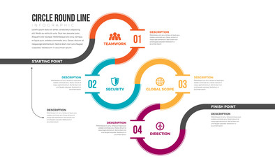 Wall Mural - Circle Round Line Infographic