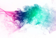Colorful Smoke On The White Background.