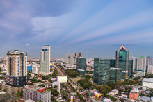 Bangkok Skyscraper At Sunet