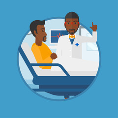 Poster - Doctor visiting patient vector illustration.