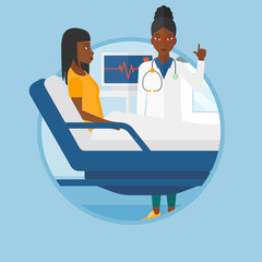 Poster - Doctor visiting patient vector illustration.