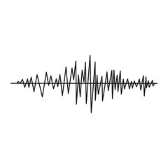 Poster - Sound wave icon in simple style on a white background vector illustration