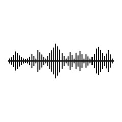 Poster - Musical pulse icon in simple style on a white background vector illustration
