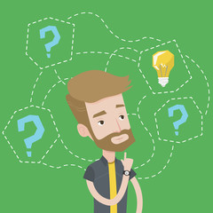 Poster - Man having business idea vector illustration.