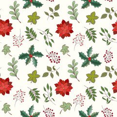 Wall Mural - Christmas and New Year seamless pattern