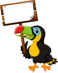 Sticker - Cartoon happy bird toucan