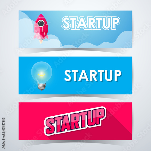 Startup Banners. Template Layout Website. Vector illustration