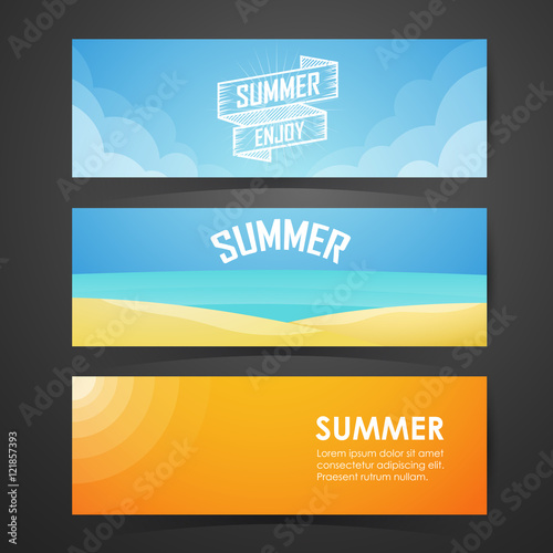 Summer Banners. Template Layout Website. Vector illustration