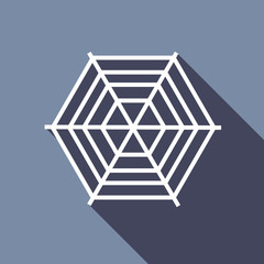 Poster - Spiderweb icon in flat style isolated with long shadow vector illustration