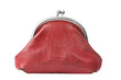 Vintage red change purse isolated
