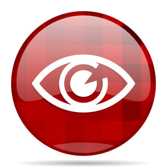 Poster - eye red round circle glossy modern design web icon