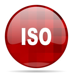 Poster - iso red round circle glossy modern design web icon