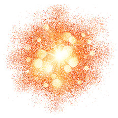 Wall Mural - Red sand shining explosion vector texture on white background