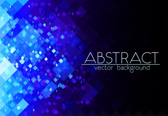 Wall Mural - Bright blue grid vector abstract horizontal background