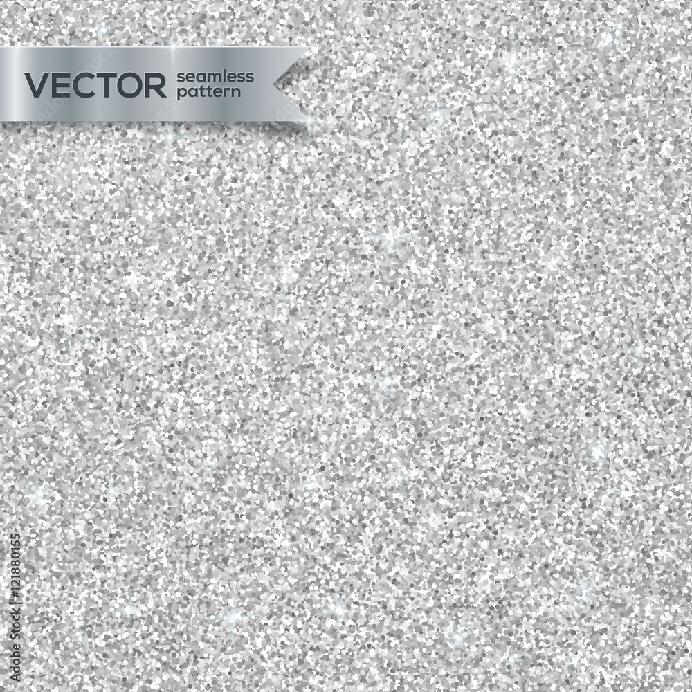 Shining silver glitter texture vector seamless pattern Stock Vector ...
