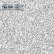 Shining Silver Glitter Texture Vector Seamless Pattern