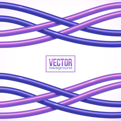 Purple vector crossing cables on white background