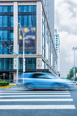 Poster - cars driving on inner city road of suzhou,china,asia.