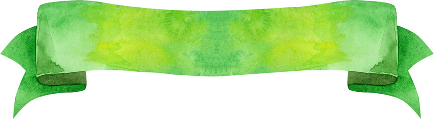 watercolor green banner