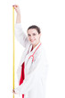 © Catalin Pop - Cheerful woman doctor measuring height