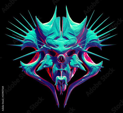 Fotomural Monster skull design on a black background for Halloween