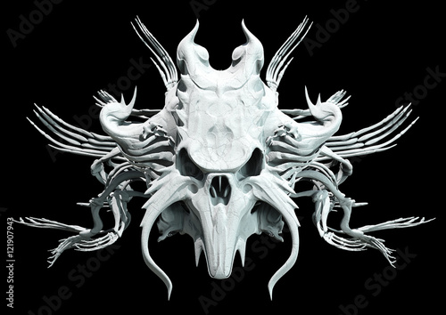 Fotografía Monster skull design on a black background for Halloween