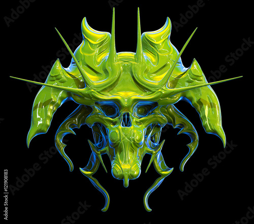 Fotografía Monster skull design on a black background for Halloween