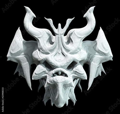 Cuadros en Lienzo Monster skull design on a black background for Halloween
