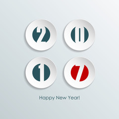 Aufkleber - Happy new year 2017 greeting card. Vector illustration.