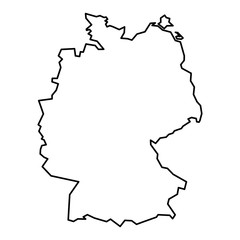 Wall Mural - Black contour map of Germany