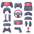 Game Gadget Color Icons Set