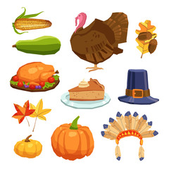 Wall Mural - Thanksgiving Day Set